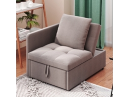 Sofá Cama Multifuncional 3 Em 1 Em Linho Com Encosto Ajustável Ideal Para Espaços Pequenos Cor Cinza Mega Echo Trade Shop