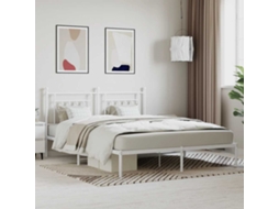 Vidaxl Estrutura de Cama com Cabeceira 180x200 Cm Metal Branco