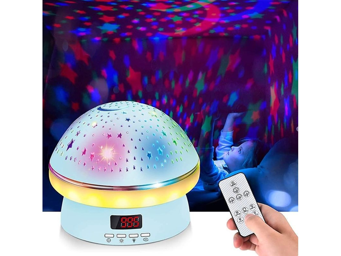 Projetor de Estrelas Nova Line, luz noturna infantil, 8 cores, rotação 360°, controle remoto | S/MARCA