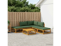 Vidaxl Conjunto De Sofás 6 Unid. Natural Madeira Sólida De Acácia