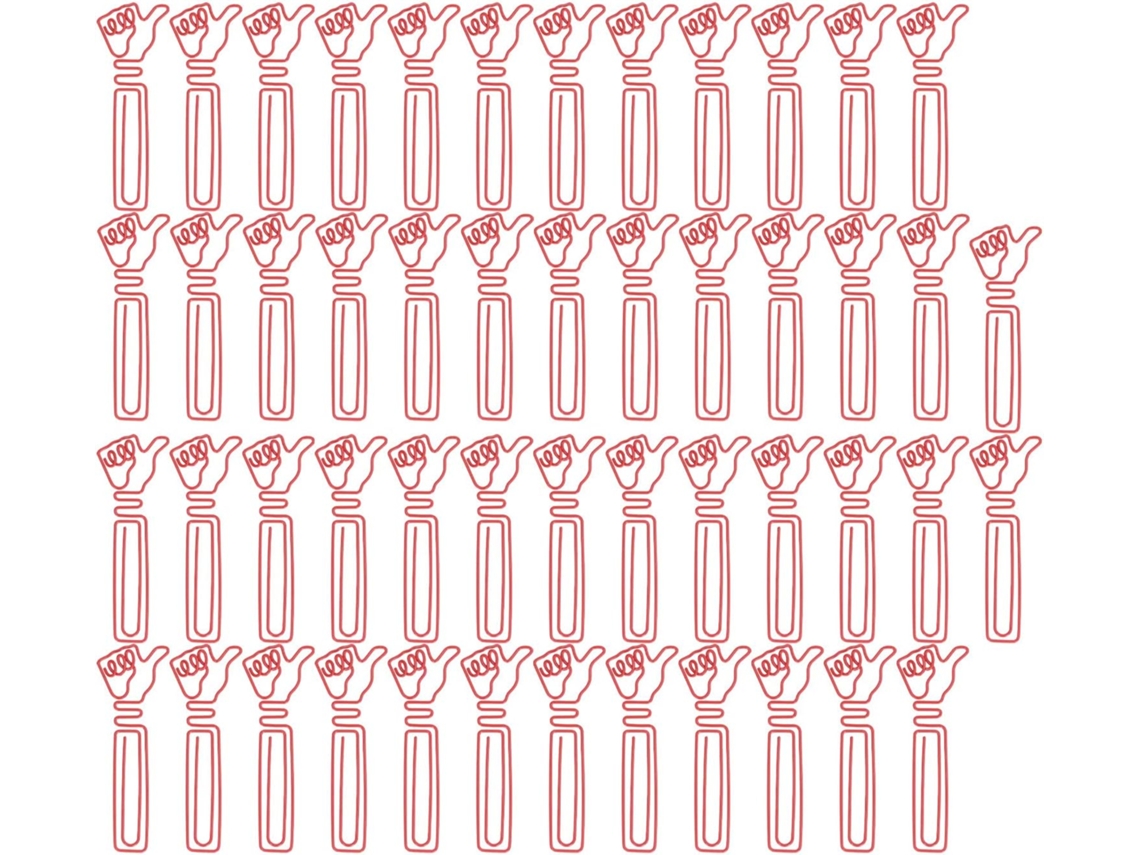 50 Unidades De Pequenos Clipes Papel Portáteis E Fofos Em Formato Polegar Vermelho, Ideais Escritório, Escola E