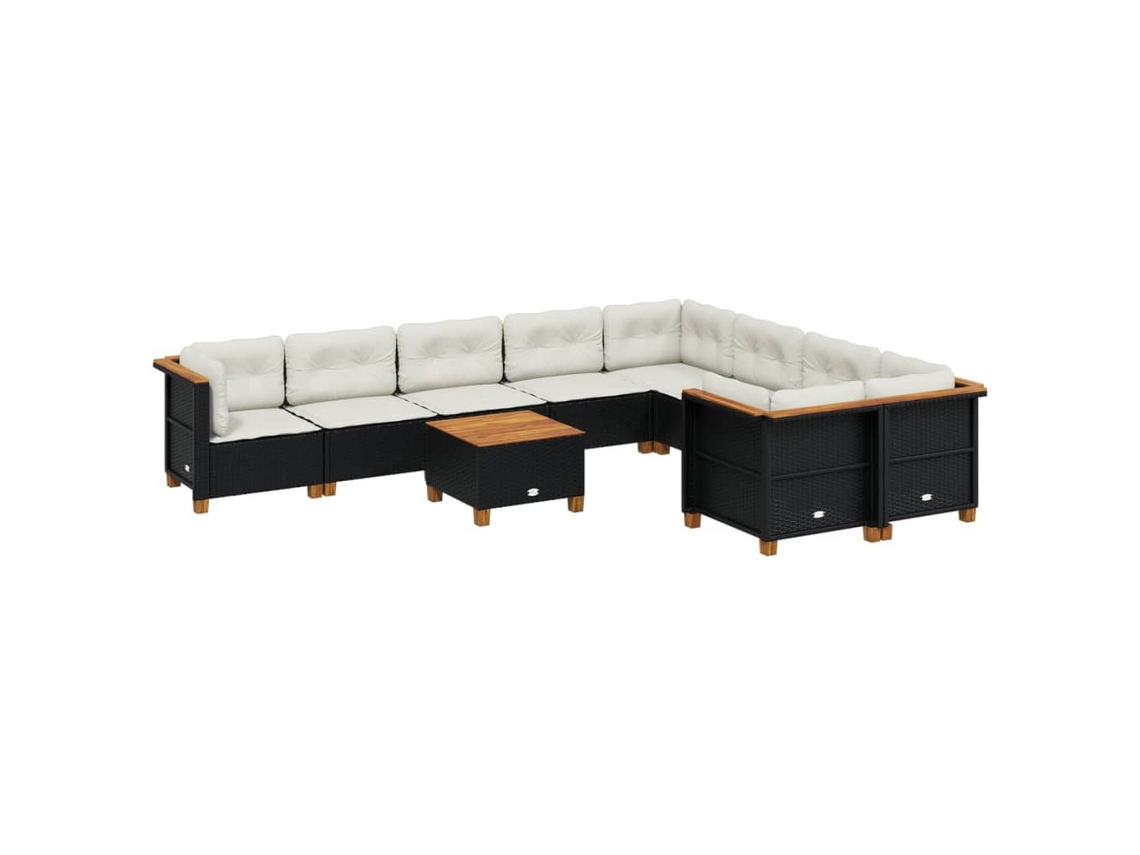 Garden Sofa Set, Garden Sofa Sets Vidaxl Preto Rattan / Vime (n/a)