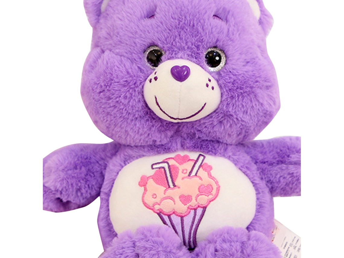 Urso Pelúcia Cute Almofada Decorativa 33cm Presente Aniversário Roxo