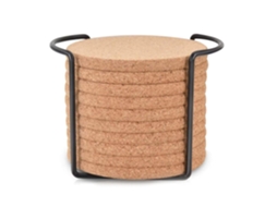 Porta Copos Redondos De Cortiça Para Bebidas, Com Suporte De Metal, Porta Copos Reutilizáveis Para Bebidas Geladas Slowmoose