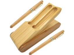 Conjunto De Canetas Bamboo Com Duas Caneta-tinteiro Aço E Caneta Para