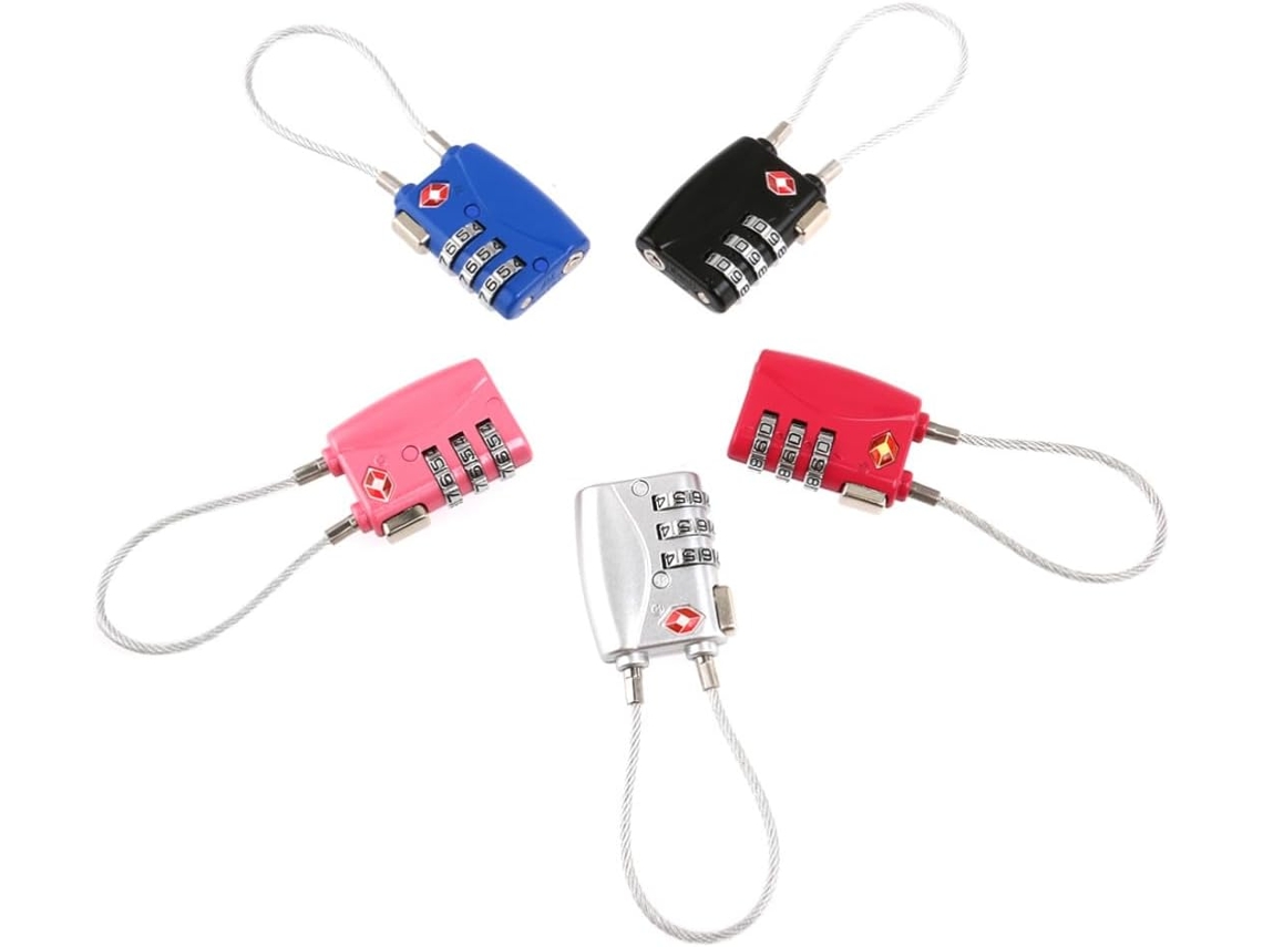 Conjunto De 2 Cadeados Combinação Com Cabo, Aprovados Pela Tsa, Em