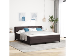 Cama Box Com Colchão Castanho Escuro 180x200 Cm Tecido