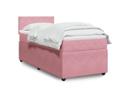 Cama De Solteirocama De Adultocama Com Molas/colchão 90x190 Cm Veludo Rosa Wsd45661