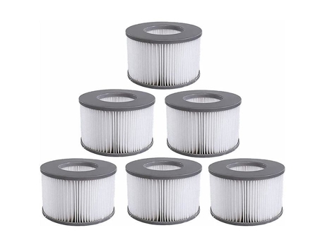 Conjunto de 6 Cartuchos de Filtro de Reposição para Jacuzzis MSPA Whirlpool Spas Quentes e Outras Piscinas Infláveis Co51