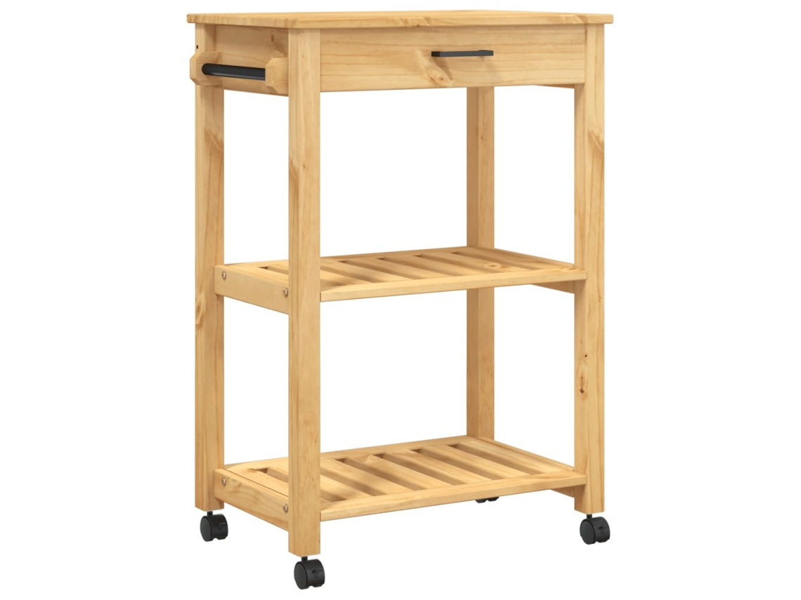 Kitchen Trolley, Kitchen Trolleys Vidaxl Marrom Madeira De Pinho (60 X 40 X 88.5 Cm)