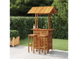 Vidaxl 3 Pcs Conjunto De Bar Para Jardim Madeira De Acácia Maciça