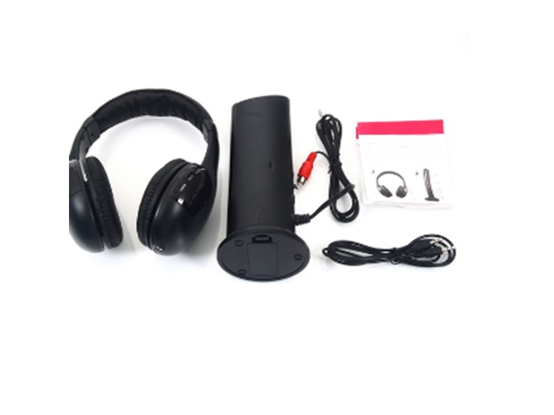 Fone De Ouvido Sem Fio 5 Em 1 Com Transmissor Fm: Over Ear, Com Fio, Rádio Fm, Monitoramento, Chat (até 10m)