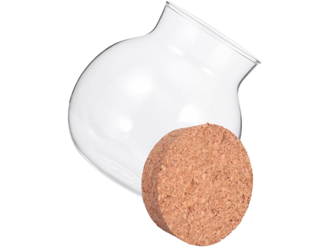 Pote De Vidro Genérico 500ml Com Tampa Hermética Cortiça, Recipiente De Vidro Para Armazenamento Na Cozinha E Decoração