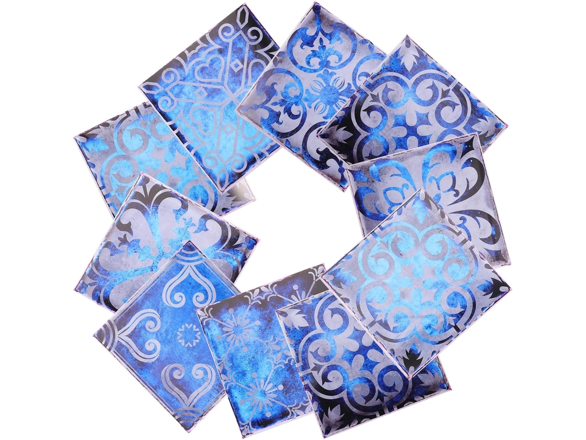 Conjunto De 10 Adesivos Autocolantes De Pvc Para Azulejos Em Estilo Vintage.