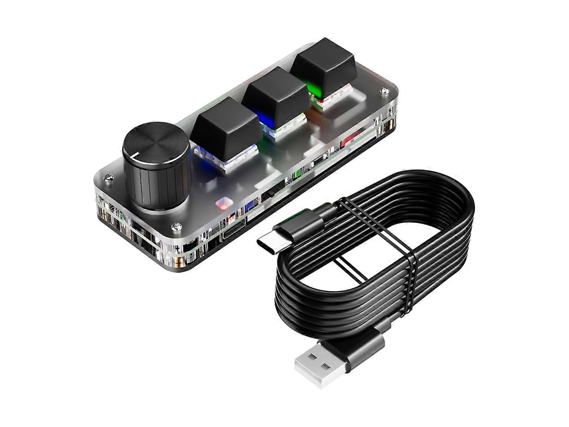 Mini Teclado Mecânico 3 Teclas 1 Botão Macro Teclado Personalizado Programação Para Jogos Teclado Bluetooth Teclados Pretos Ly Ebike