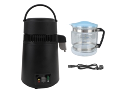 Máquina de água destilada 750W 4L com tampa azul, controle de temperatura e filtro de vidro preto LAXISCREED