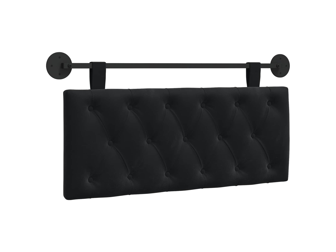 Conjunto 1 Cabeceira Moderna Vidaxl Preto Veludo (110 X 55 X 7 Cm)