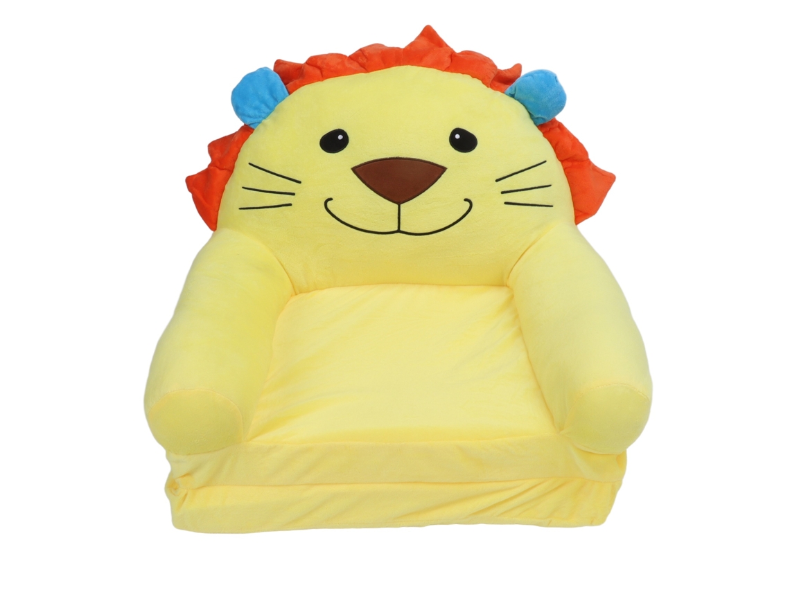 Sofá Infantil Dobrável Soft Pelúcia com Braços, Cartoon, para Crianças, Toddler