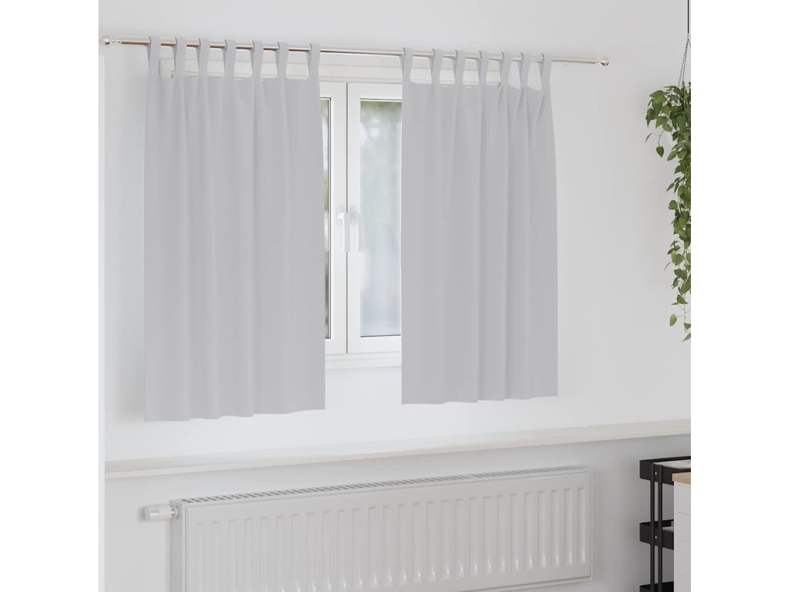 Vidaxl Cortinas Blackout Com Argolas 2 Pcs Cinzento-claro 140 X 140 Cm