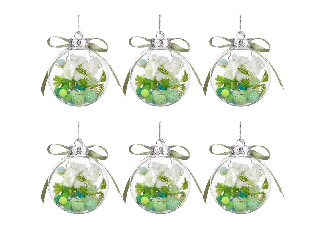 Conjunto de 6 peças de bolas de plástico para decoração de Páscoa LAXISCREED