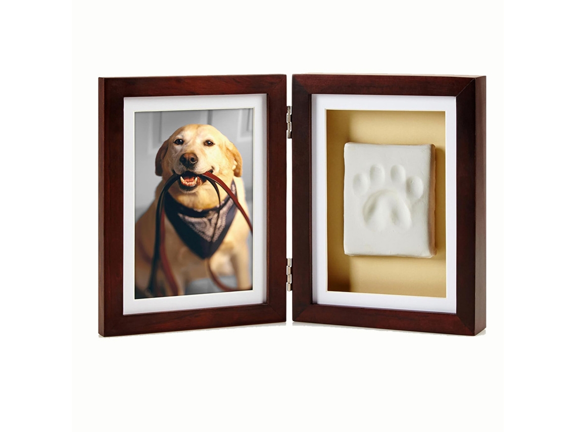 Laxiscreed Kit De Pegadas De Mão E Pé Para Bebês E Animais Com Moldura De 7 Polegadas E Pasta De Impressão