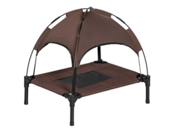Cama Elevada com Dossel Tafetá Café 61x46x62cm