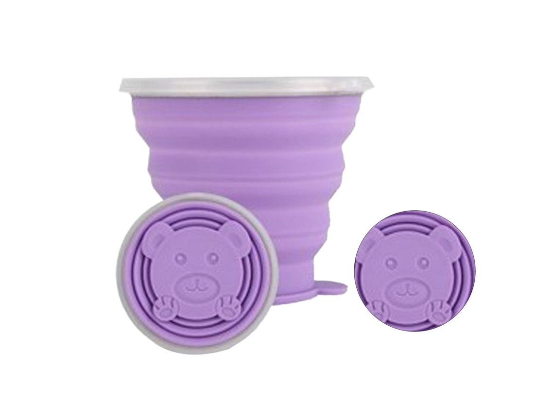 Copo de Água Plegável Silicone Roxo 270ml