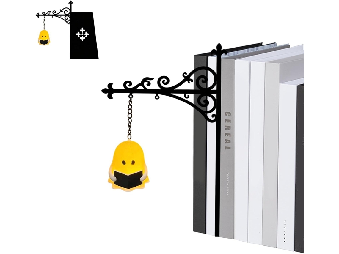 Lanterna Fantasma Lendo Livro Mini Led Fofo Retrô