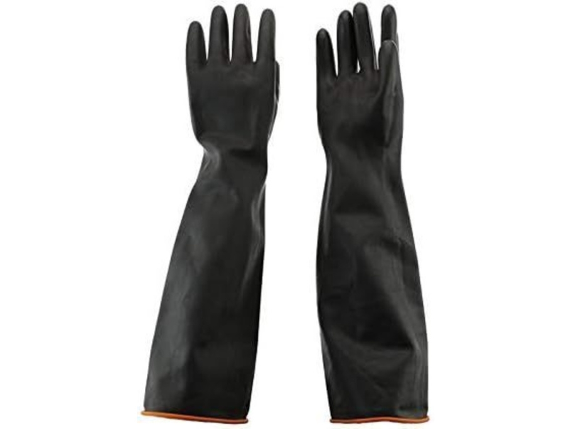 Luvas De Borracha Impermeáveis​​ 55 Cm, Luvas De Proteção Para Produtos Químicos E Ácidos