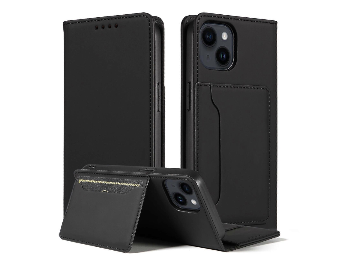 Capa De Couro Para Celular Com Suporte Para Cartão Magnetism Skin Feel