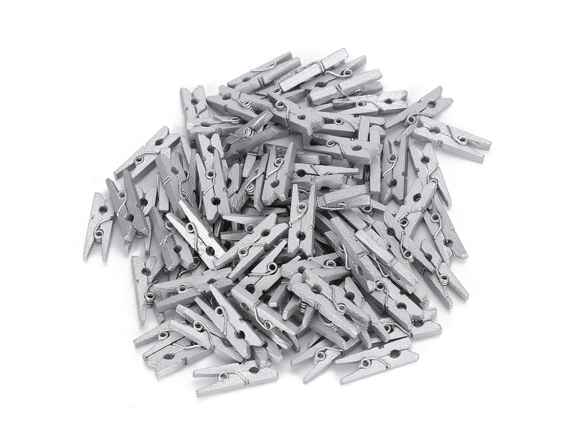 300 Pinças De Madeira Mini Para Fotos Scrapbooking Decoração Casa Escritório