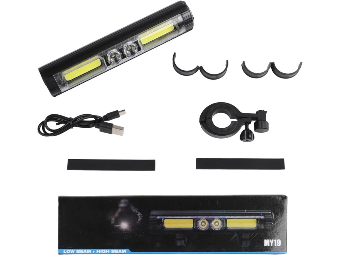 Farol De Bicicleta Recarregável Via Usb Com 2100 Lúmens Brilho, À
