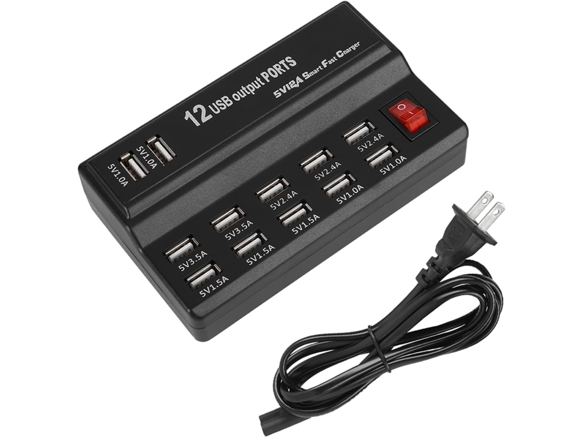 Carregador Usb De 12 Portas, Carregadores 5v 12a Para Vários