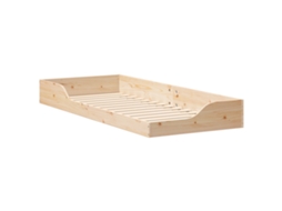 Conjunto 1 Cama De Plataforma Vidaxl Bege Madeira De Pinho Maciça (100 X 220 Cm)