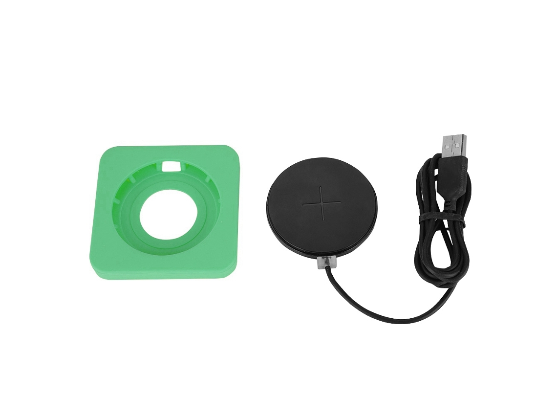 Carregador Sem Fio EOOCOO com carregamento rápido universal e capa de silicone verde