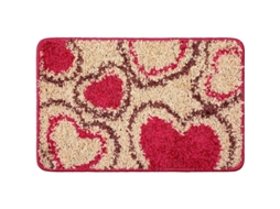 Capacho de entrada com padrão de coração, decorativo, antiderrapante | S/MARCA
