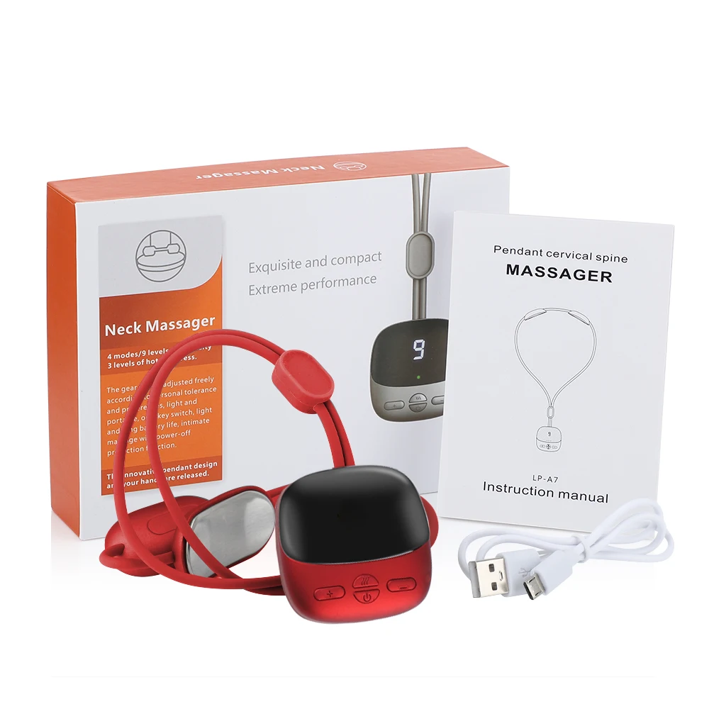 Massagem Ems Suspensa Para Ombros E Pescoço, Da Coluna Cervical, Microcorrente, Calor, Tens, Pulso, Compressa Quente, Estimulação Muscular Por
