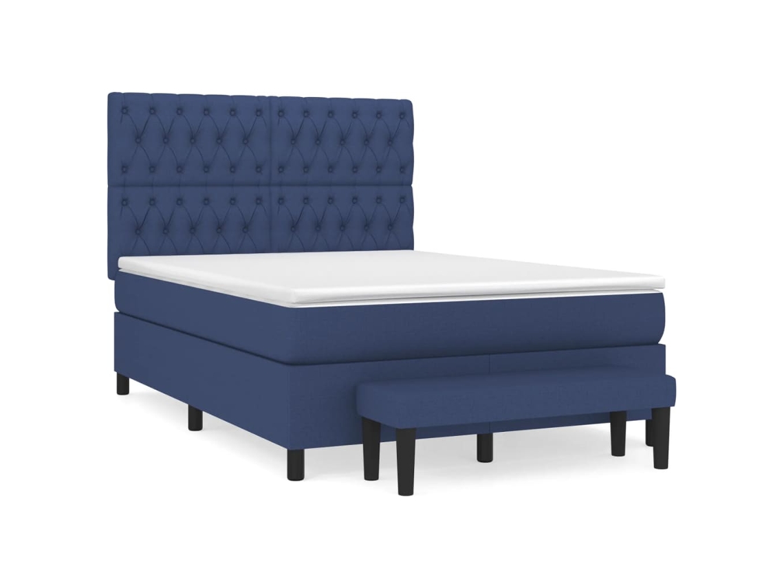 Box Spring Bed, Box Spring Beds Vidaxl Azul Tecido (140 X 200 Cm)