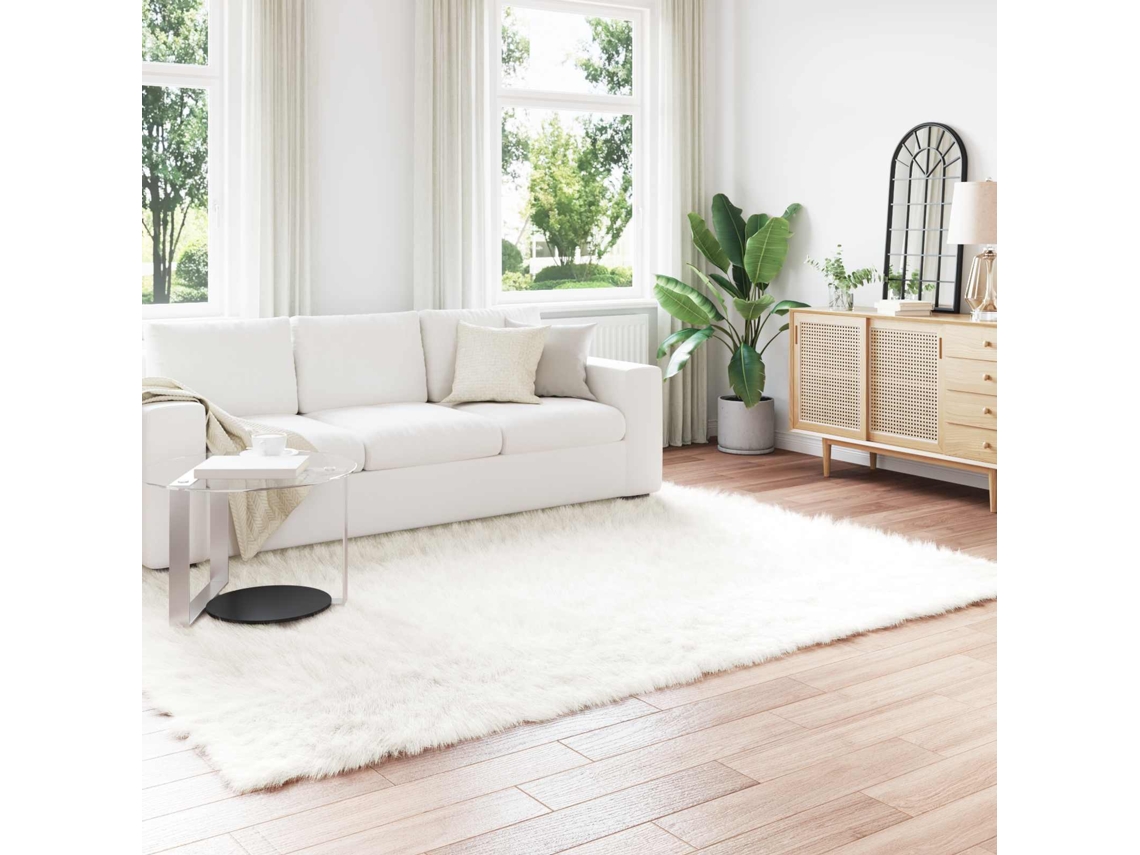 Vidaxl Tapete De De Ovelha Sintética Tafalla Branco 200 X 280 Cm