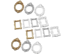 Conjunto 14 Molduras Miniatura Resina Decoração Capas Celular Acessórios Seguros Projetos Diy Estilo Barroco GOKOCO