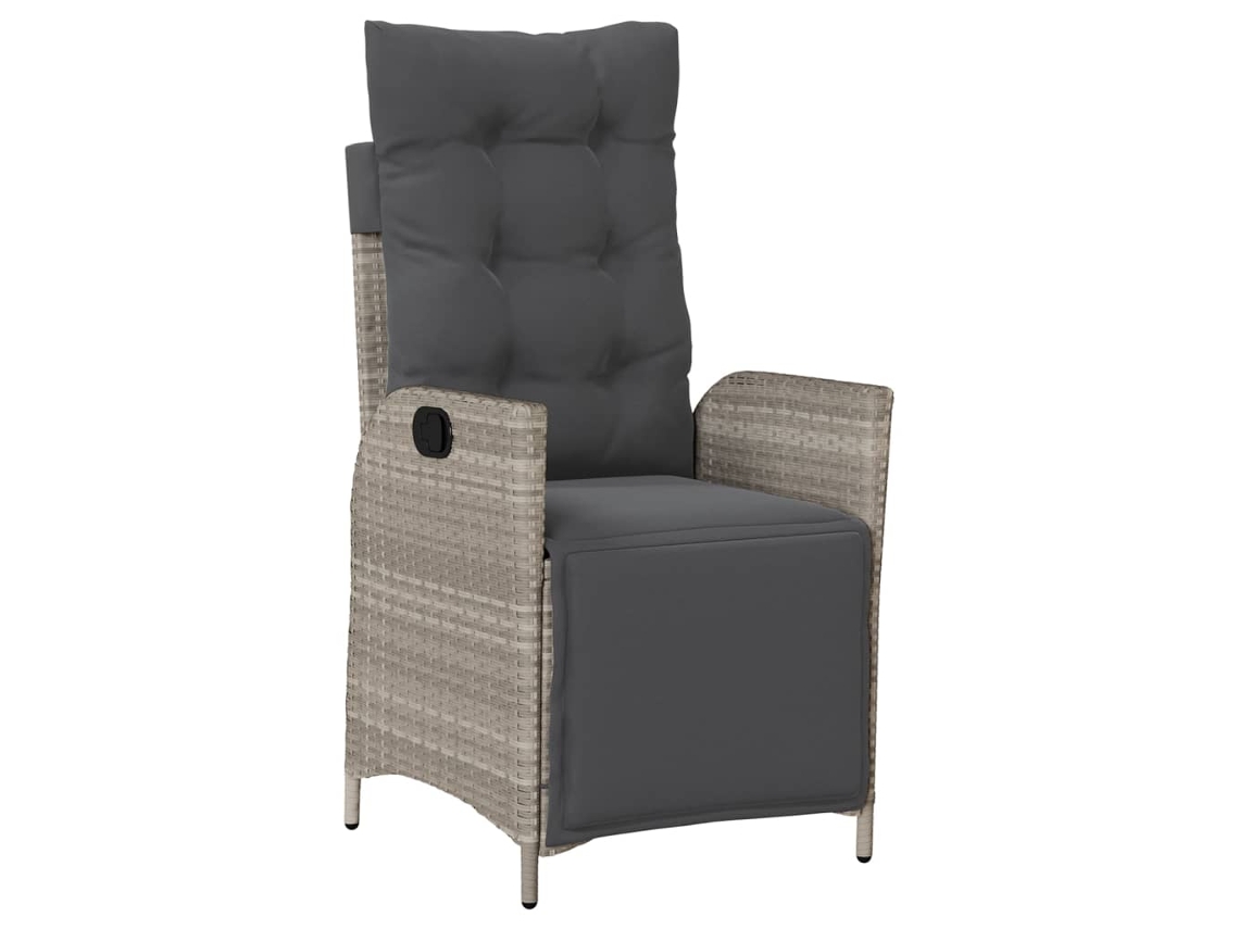 Cadeira Jardim Reclinável com Suporte para Pés Vime Pe Cinza Claro MAISON EXCLUSIVE