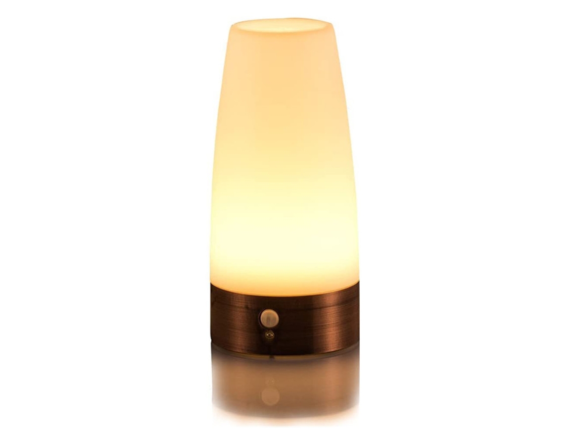 Abajur, Luz Noturna LED Retro, Abajur de Cabeceira com Sensor de Movimento PIR Sem Fio, Plástico, Luz Branca, Redondo… Slowmoose