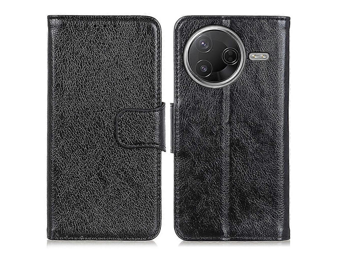 Capa Tipo Carteira Para Xiaomi Poco F7 Pro 5g / Redmi K80 5g / F7 Ultra 5g / Redmi K80 Pro 5g, Capa De Celular Em Couro Rachado Com Textura Napa, Pret
