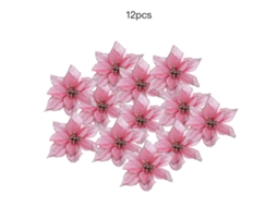 Flor de Natal Artificial Árvore Grande 13cm 12un/pacote