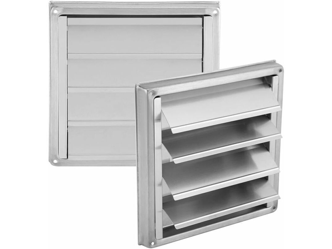 Grade De Ventilação Externa Em Aço Inox Quadrado Com Lâminas Ajustáveis Para Secadora,ar Condicionado,banheiro E Cozinha Btforus