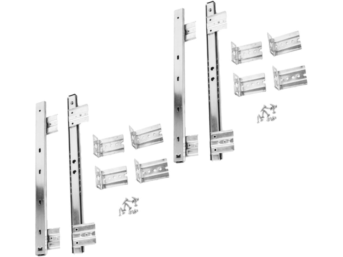 Trilhos Deslizantes Para Gaveta De Teclado, 27mm De Largura, Brancos, Com Rolamentos De Extensão, 2 Pares Para