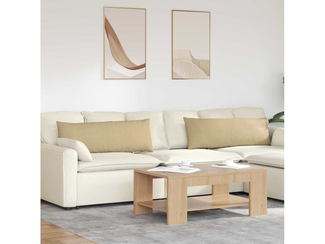 Vidaxl Travesseiros De Sofá 2 Pcs Cinza Verde 120 X 40 Cm