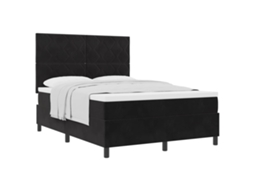 Cama Box com Cabeceira Preto 140 X 200 Cm Veludo MAISON EXCLUSIVE
