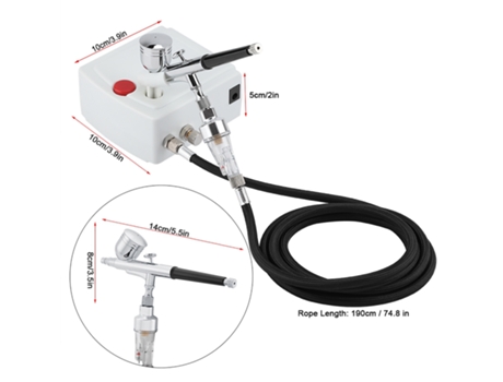 Kit De 8pcs Aerógrafo De Ação Dupla Com Bomba Branca E Pistola De Pintura Kofihety (plug Eu 110 240v)