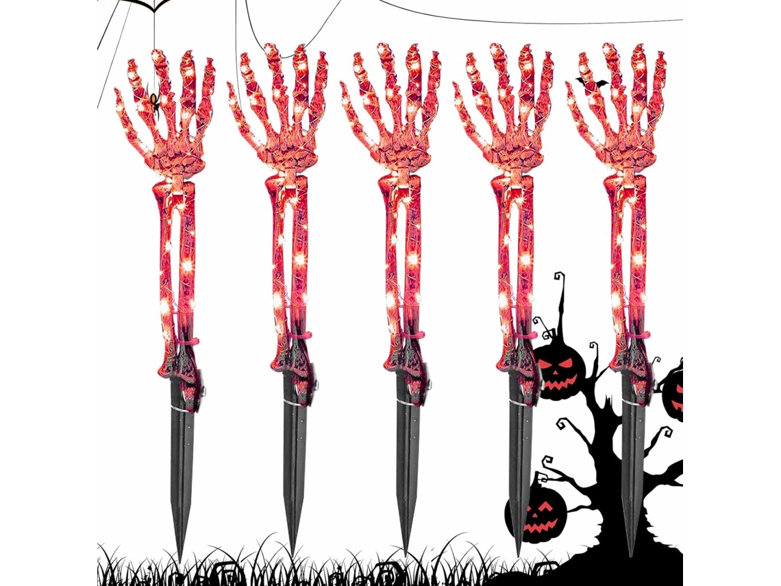 Éclairage De Sentier | Lampes À Piquet De Jardin Lampe Décorative Extérieur Halloween Design Squel Gokoco